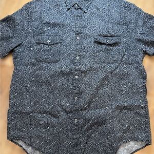 Perry Ellis Navy Floral Button Down Shirt